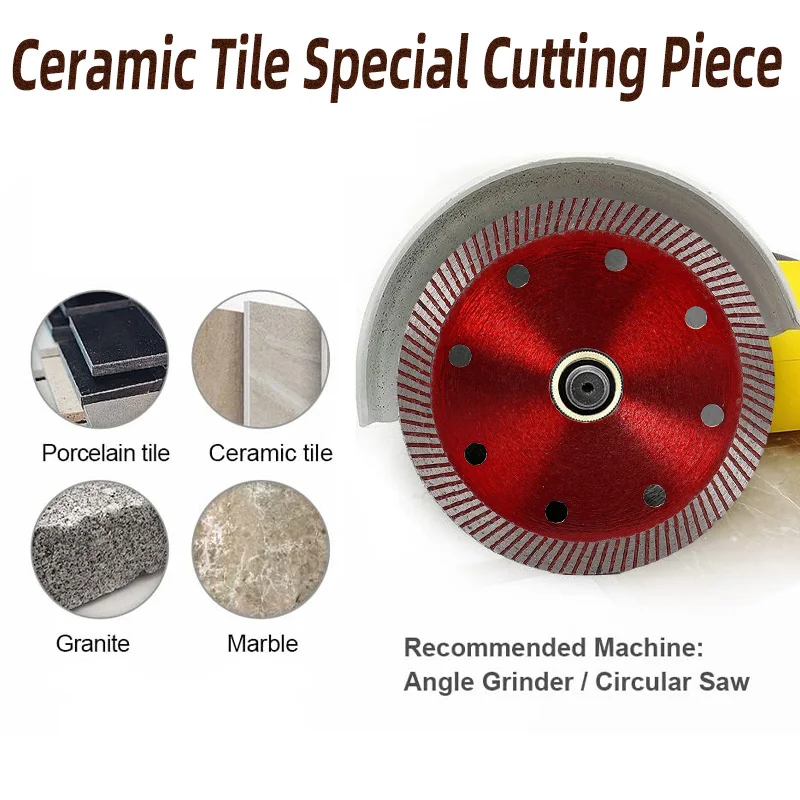 105mm Diamond Saw Blade Turbo Mesh Rim for Porcelain Tile Marble Granite  Cutting Disc Wet Dry Use Fits 4 Inch Angle Grinders