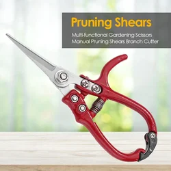 Multi-functional Garden Scissors Manual with Safety Buckle Stainless Steel Spring Gardening Pruning Shear Branch Plant Cutter