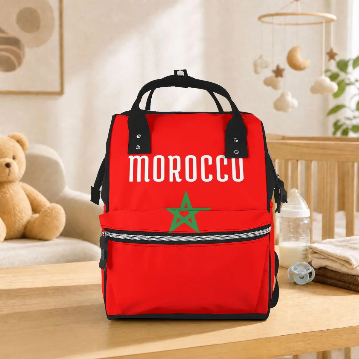 Flag Of Morocco Moroccan Flag Student Backpack School Bag Hiking Travel Daypack for Men Women Bookbag Shoulder Bags