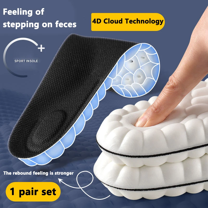 High Elasticity Latex Sport Insoles Soft Shoe Pads Arch Support Orthotic Insoles Breathable Deodorant Shock Absorption Cushion