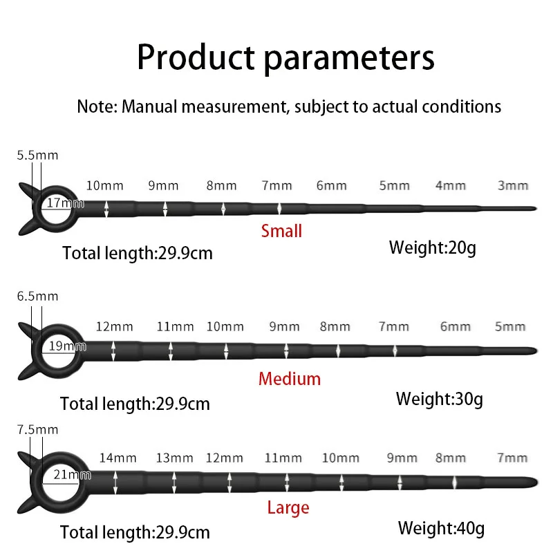 سيليكون 3 حجم القضيب قضيب القسطرة انسداد محفز الحصان العين عصا BDSM مجرى البول موسع لعبة الجنس للرجال