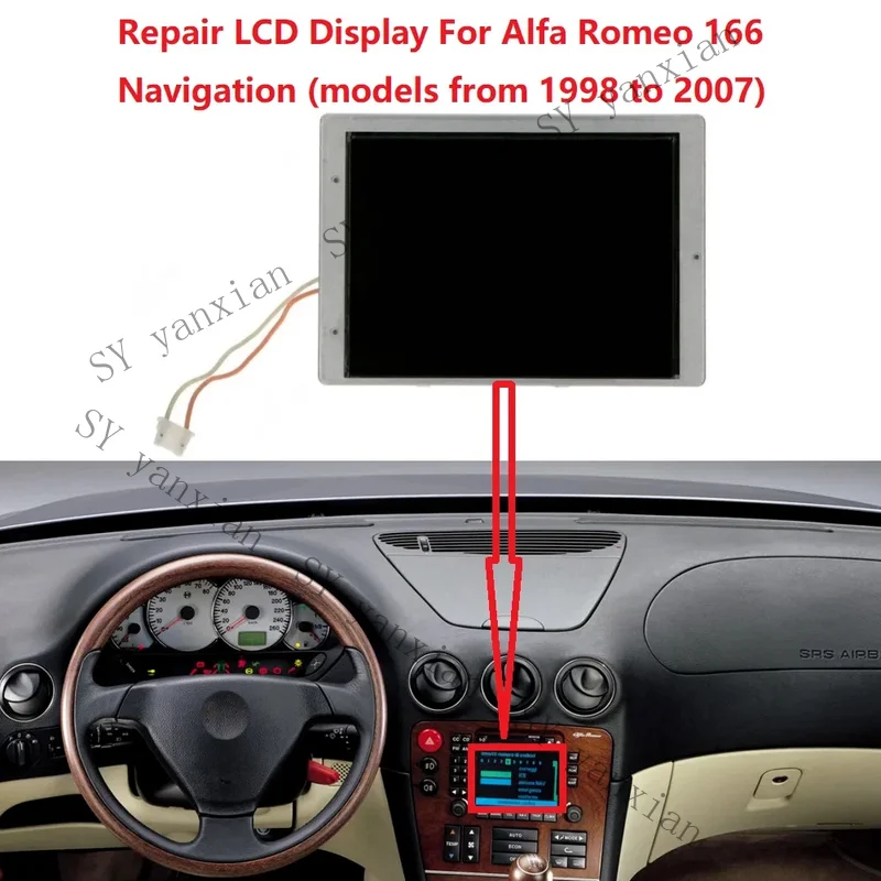 SY+ LCD Display For  Alfa Romeo 166 CD Navigation Matrix Screen Repair 1998-2007