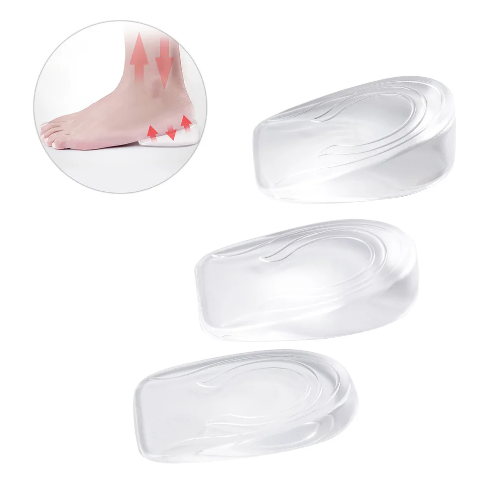 1pc Clear Heel Lift Insert 1Cm 2Cm 3Cm Height Increase Gel Insoles Invisible Shoe Lifts For Men Women Foot Care Tool