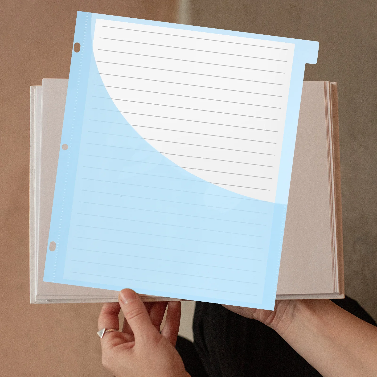 12pcs File Divider Pockets A4 Plastic Page Dividers For Binder Organizer Home Office School Use Clear Pocket Folders Documents