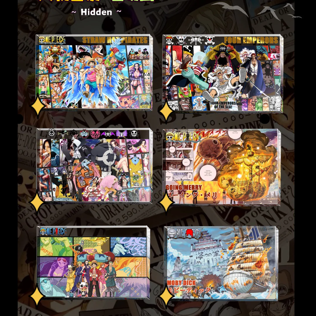 Wholesale Japanese Anime ONE PIECE Collection Crystal Brick Card Anime Doujin Booster Box Kids Toy Gifts