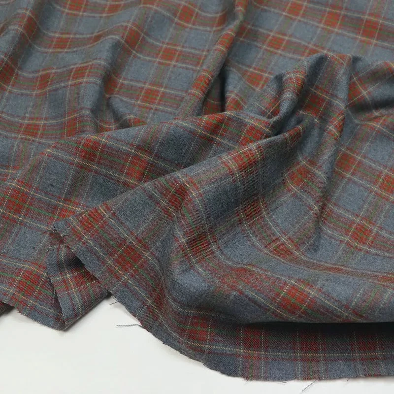 

Premium Gray Orange Checkered Wrinkle Resistant Blend Fabric for Academic Shirts JK Uniforms and Pleated Skirts Clothing Cloth