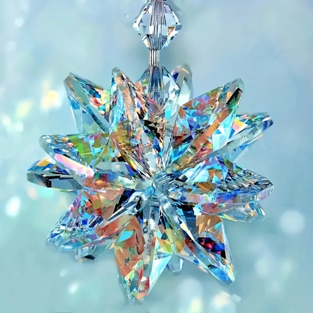 1PC/2pcs Sparkling Crystal Star Glass Suncatcher Hanging Ornament for Window Office Decor Anniversary Gift for Her Him