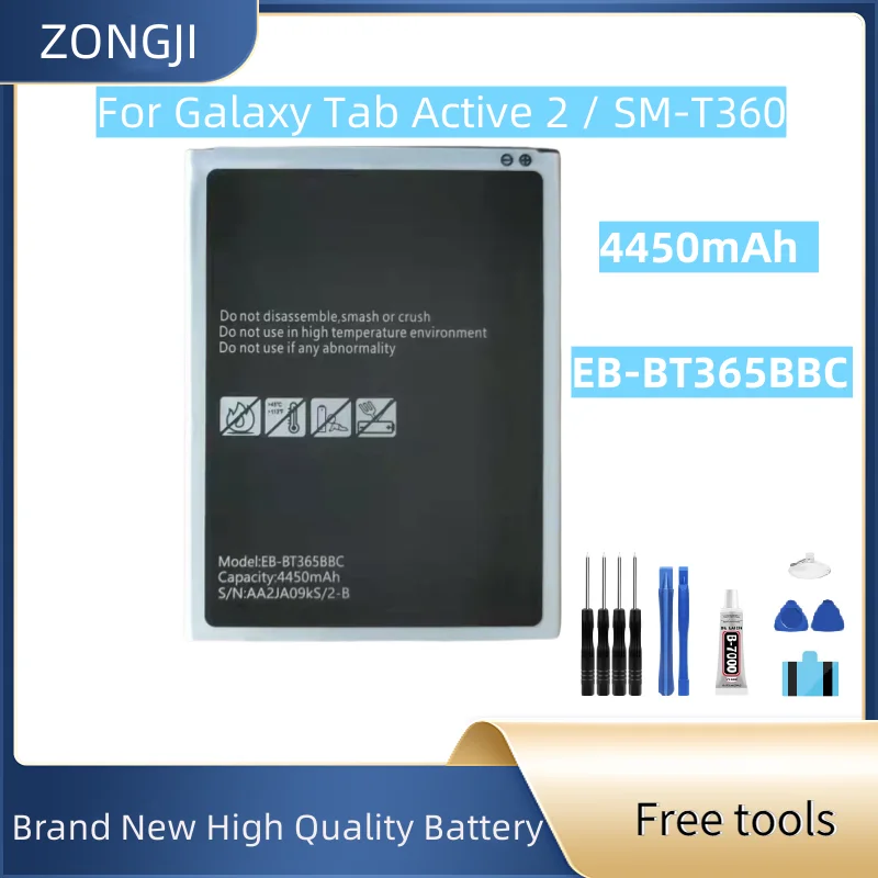 New Battery EB-BT365BBC 4500mAh For Galaxy Tab Active 2 SM-T360 SM-T365F0 Batteries +Free Tools