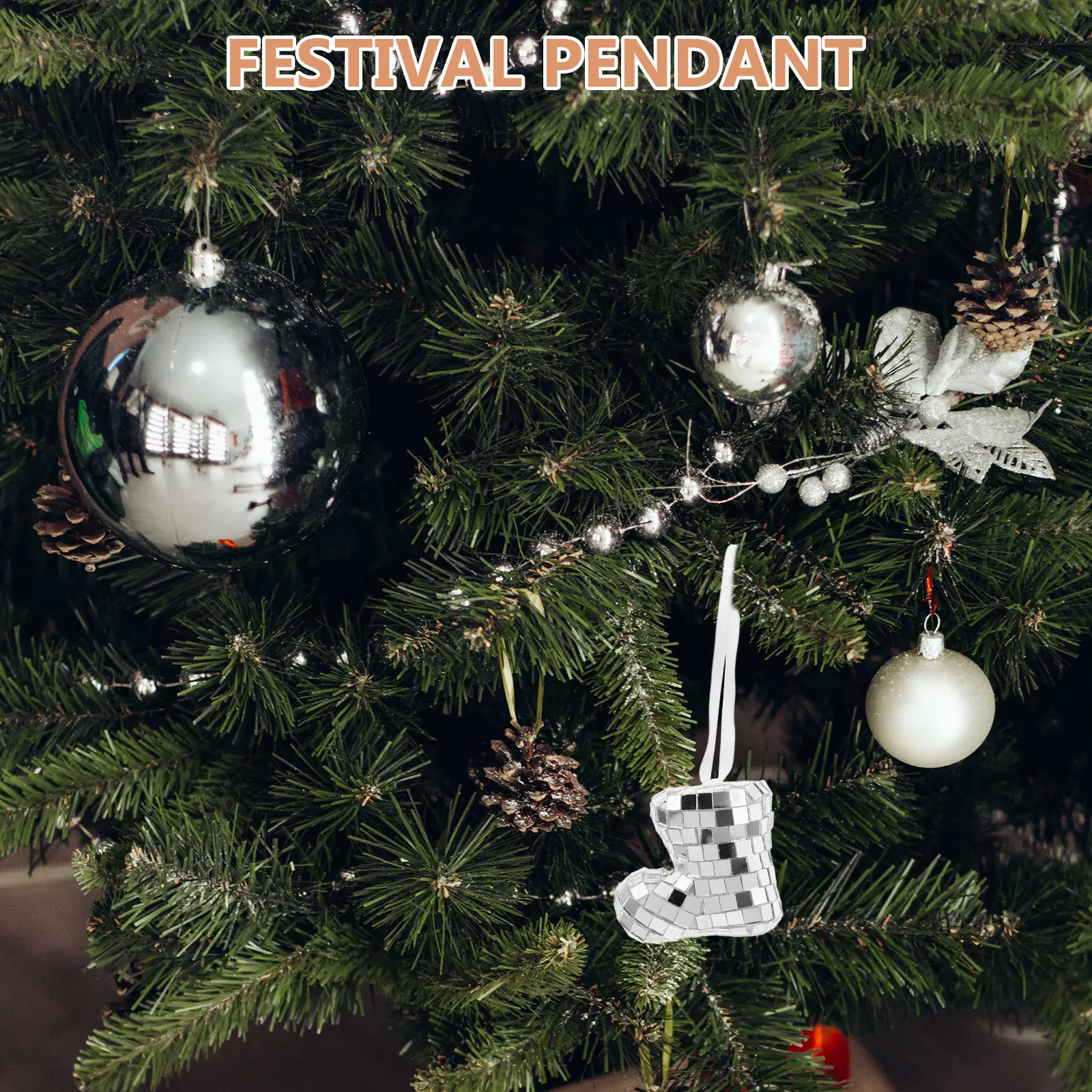 

Christmas Tree Hanging Disco Boot Glass Ornament Xmas Disco Boot Pendant Party Decor Christmas Tree Decoration