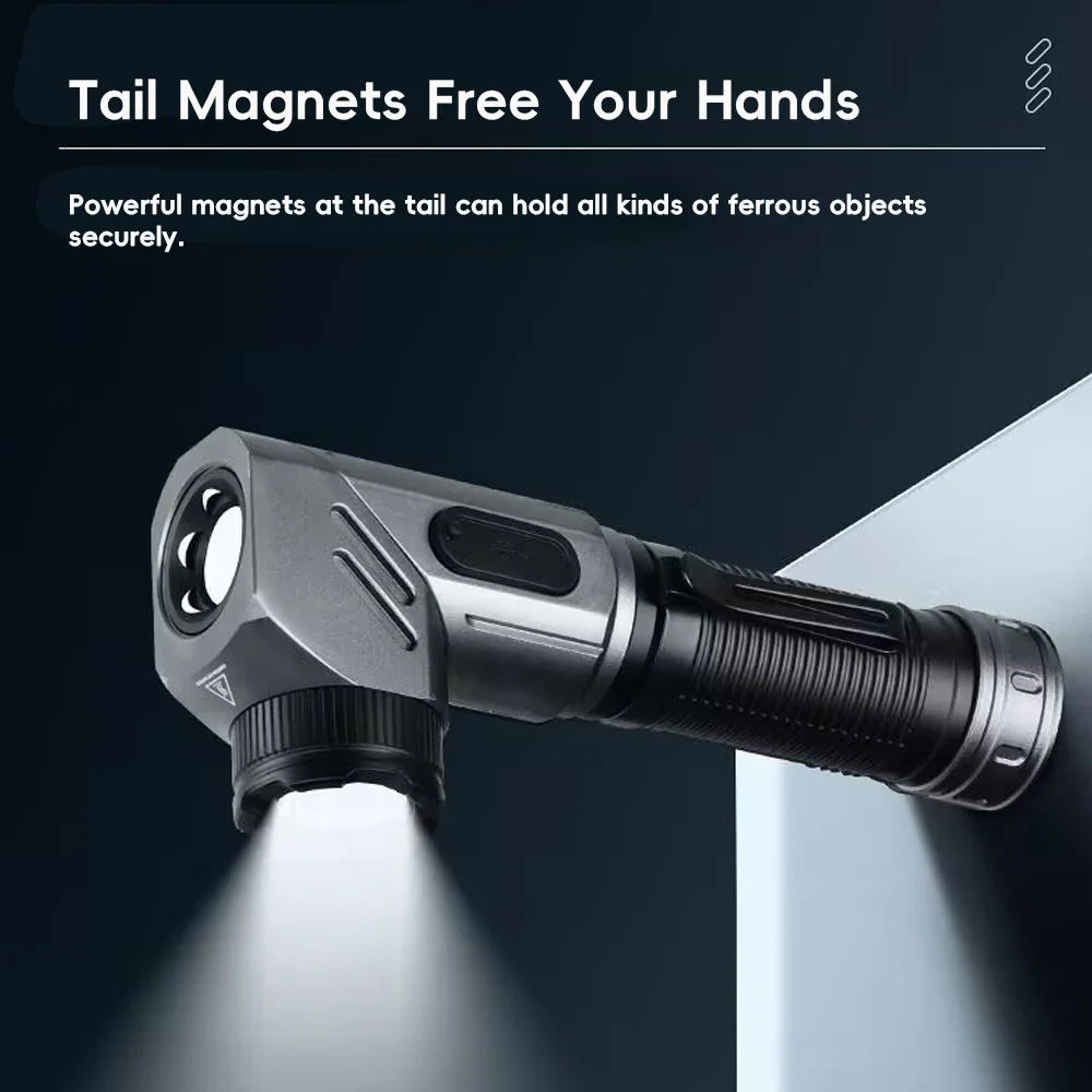 Powerful T6+COB LED Flashlight 4 Mode 90° Foldable Work Light LED Inspection Light Tactical Torch With Magnetic Tail For Camping