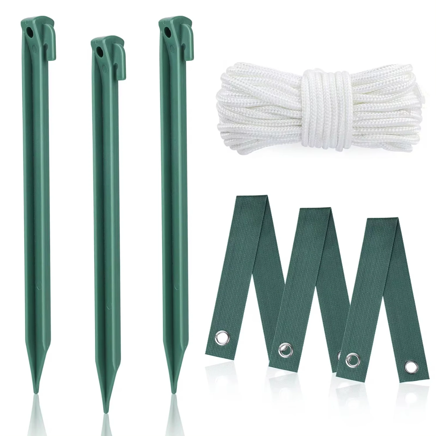 New 3PCS 11.5 Inches Tree Stake Kits, Tree Straightening Kit with 3 PCS Tree Straps  Staking and 32.8 Ft Rope  Anchoring