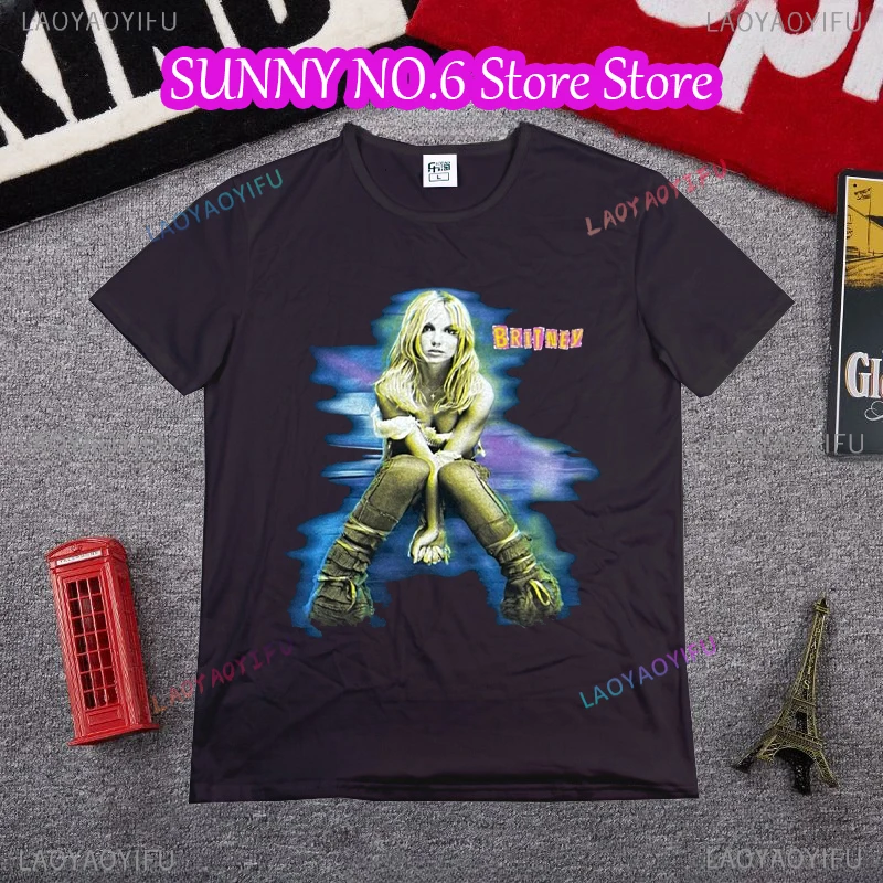 mens t shirts Britney Spears T Shirt It's Britney Graphic Print T-Shirt Fashion Aesthetic Oversized Short Sleeve T Shirts Tops