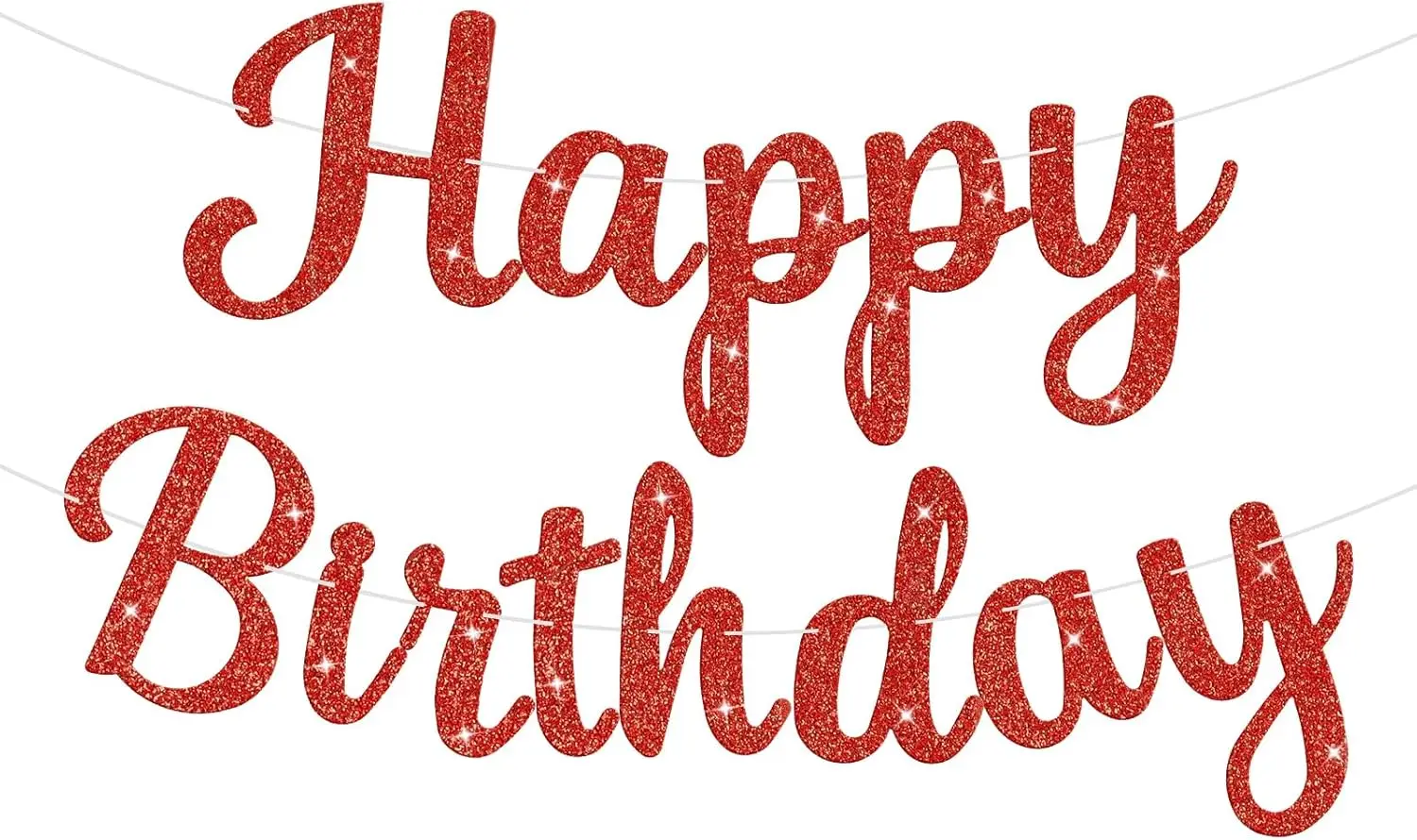 Glitzerndes Banner-Schild „Happy Birthday“, Geburtstagsgirlande, Wandtür, Banner, Flagge für Damen, Herren, Jungen, Mädchen, Party-Hintergrunddekorationen – Detail 18