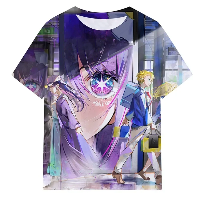 Summer Oshi No Ko 3D Printed Anime T-shirt Men's and Women's Casual Two Yuan Kawaii Anime Characters, Children's Crewneck Tops