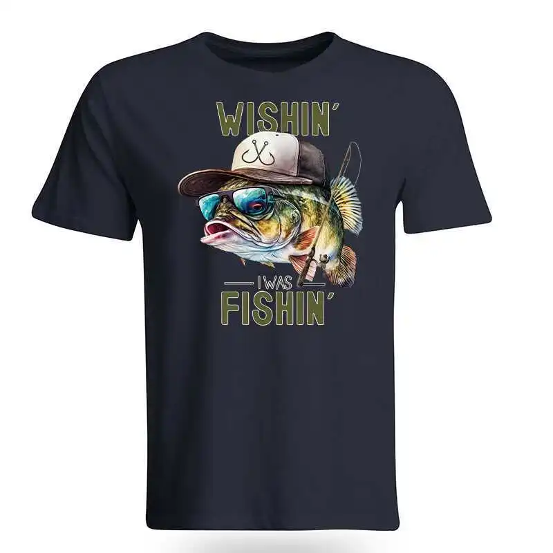 2026 جديد لوا الصيد الجرافيك طباعة جثم اليوسفي الأسماك طباعة حجم كبير الرجال والنساء القطن قصير الأكمام فضفاضة تناسب تي شيرت #3