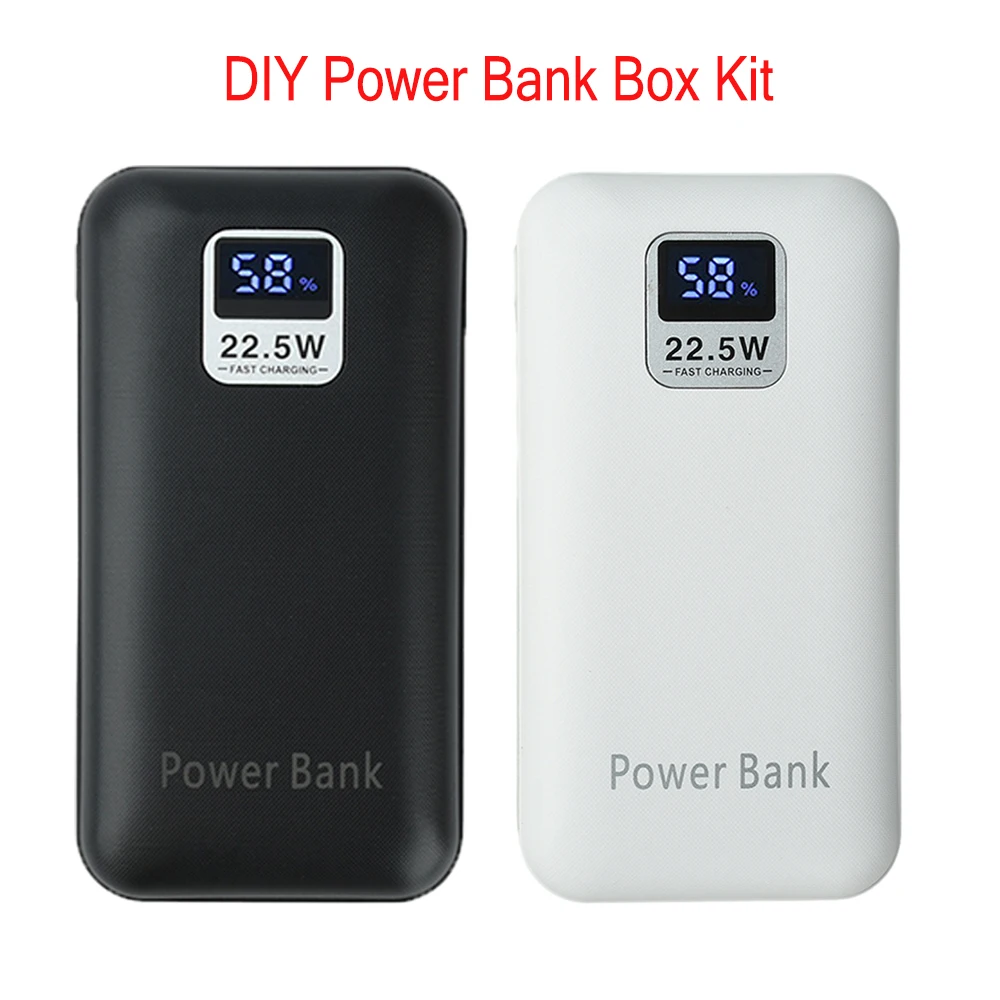 21700 Battery DIY Power Bank Case Kit 22.5W Super Fast Charging Motherboard No Soldering 2-Cell Battery Detachable Power Bank