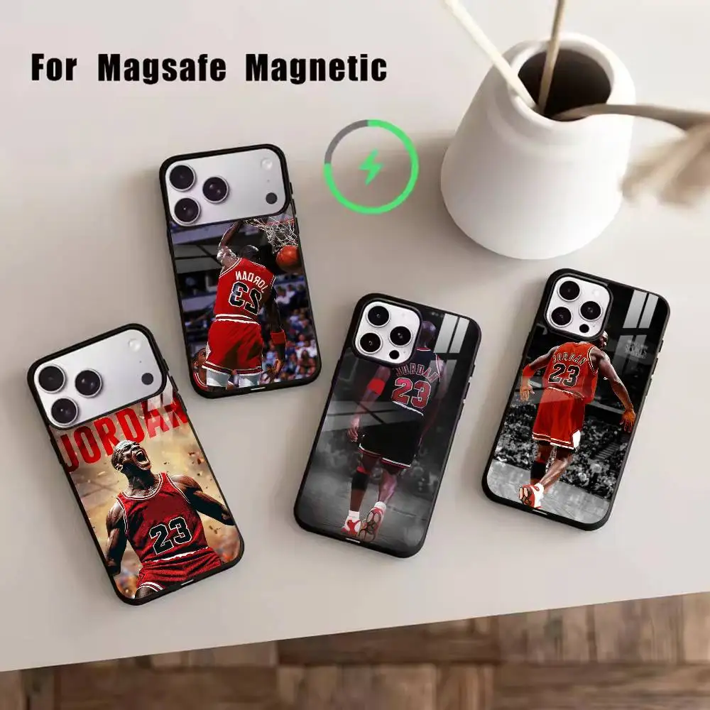 

Basketball J-Jordan 23 Phone Case For iPhone17,16,15,14,13,12,11 Plus,Pro Magnetic with Magsafe Wireless Charging
