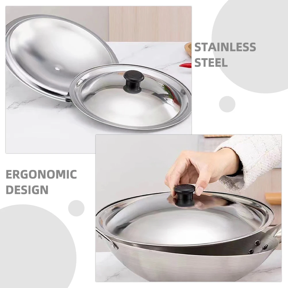

Pot Cover Versatile Induction Frying Lid Pan Lids Cooking Universal for Skillets Stainless Steel