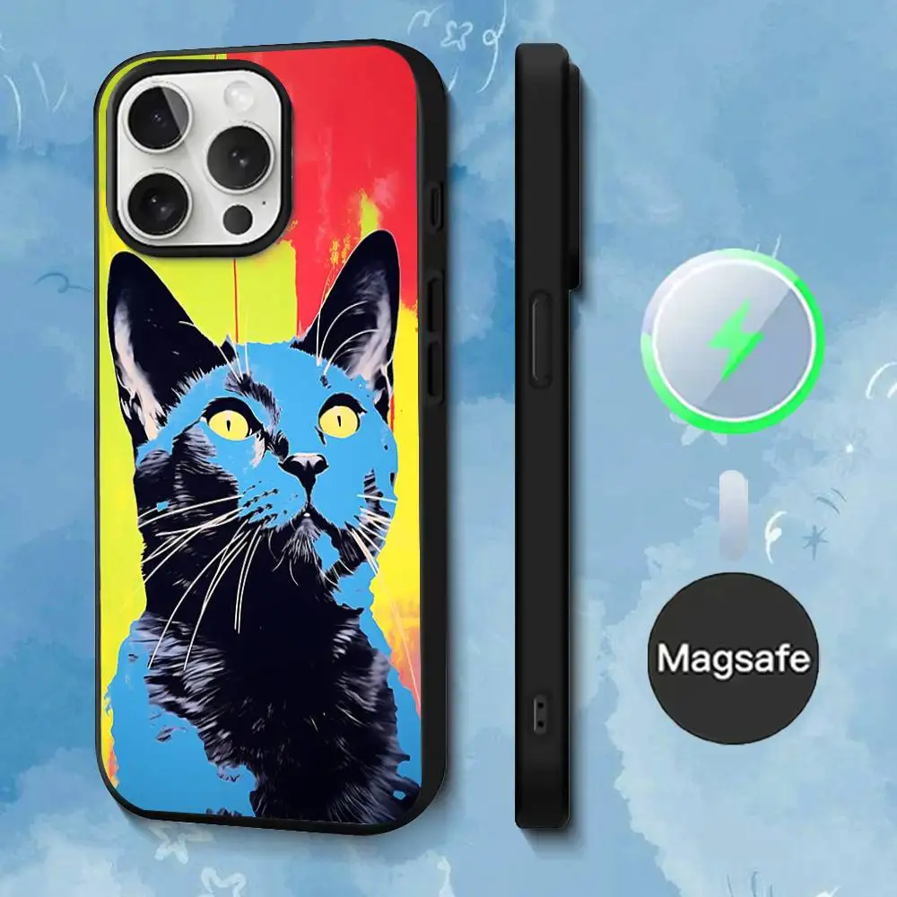 Casing Ponsel A-Andy W-Warhol Art Untuk iPhone 17,16,15,14,13,12,11,Pro,Max,Plus,Mini,SE4,E Pengisian Daya Nirkabel Magnetik Magsafe