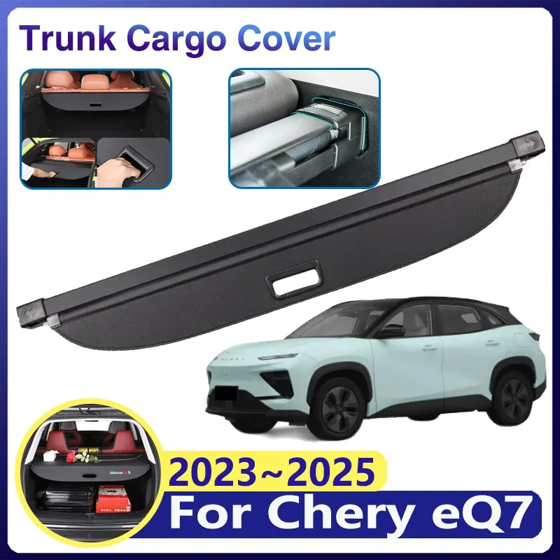 

for Chery eQ7 Accessories 2023 2024 2025 Car Trunk Curtain Cargo Cover Trey Retractable Security Partition Luggage Storage Mats