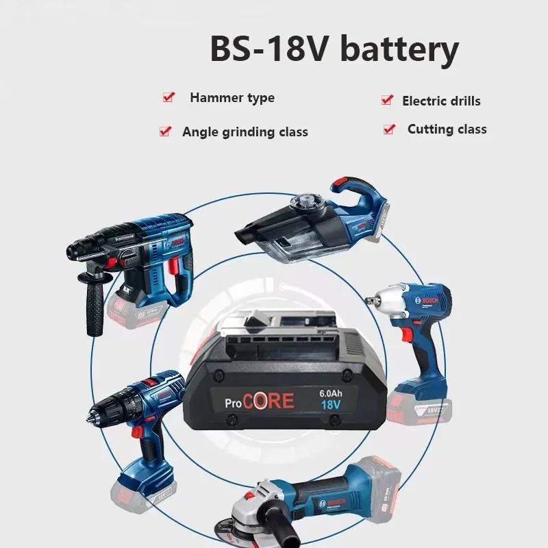 Suitable for Bosch Professional System Cordless Tool Replacement Battery 18V 6.0Ah ProCORE Battery BAT609 BAT618 GBA18V80 21700