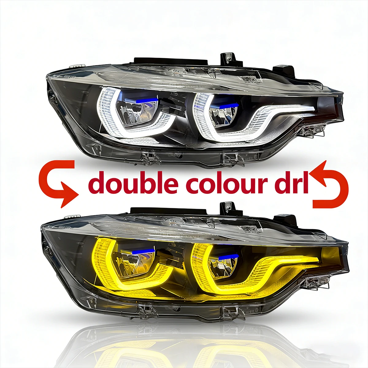 

Yellow White Switch LCI LED Headlights For BMW 3 Series F30 2012-2019 Upgrade Headlight Assembly