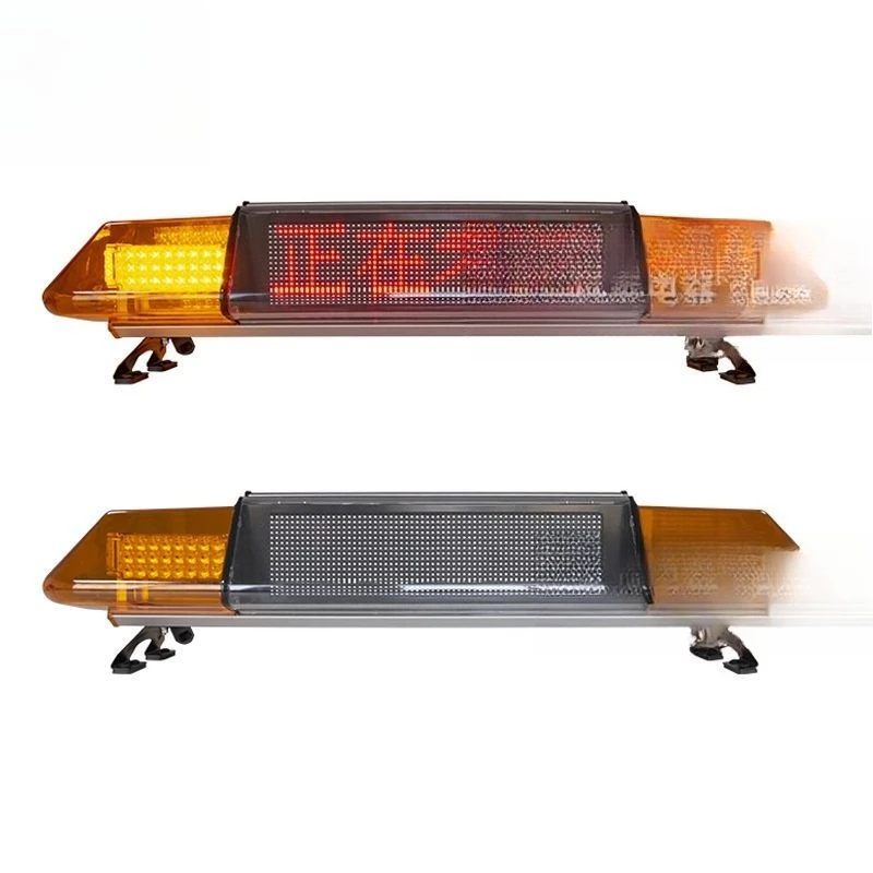 شاشة LED صف طويل من أضواء التحذير قيادة سيارة مدرب سقف المدرسة يأخذ موضوع الامتحان اثنين ثلاثة