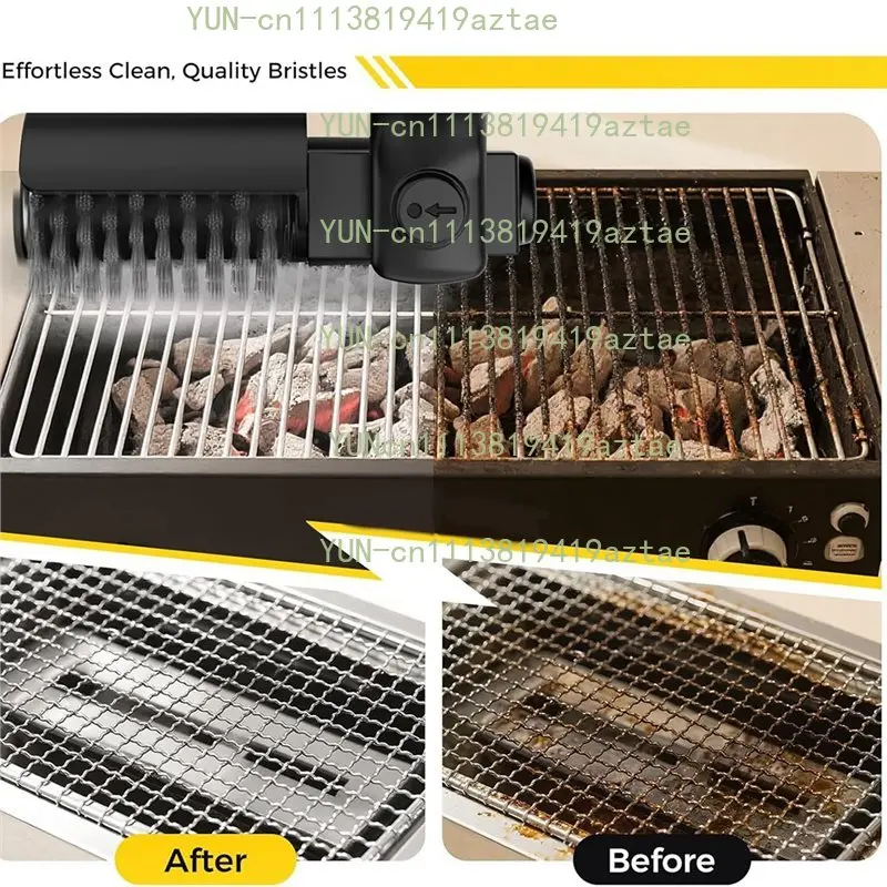 Happy New- For Outdoor Grill Electric Rotary Brush 3-Speed Power Control, Stainless Steel BBQ Brush, 90 Minutes Run Time Min