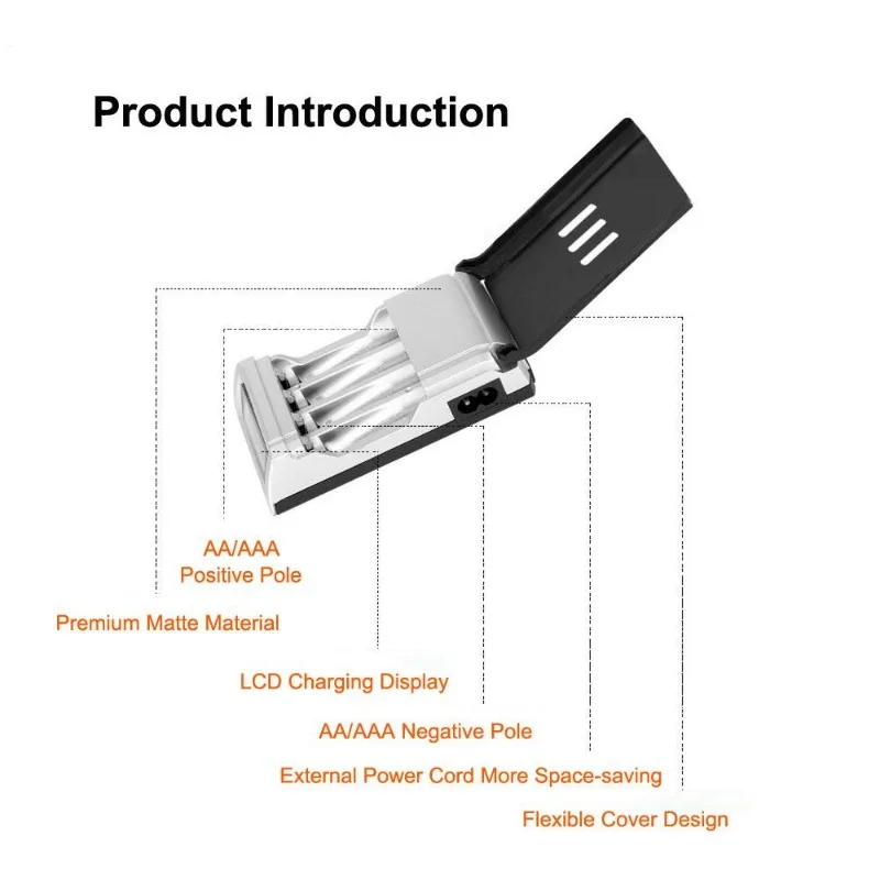 EU/US/UK Plug For AA/AAA NiCd NiMh Rechargeable Batteries LCD-002 LCD Display With 4 Slots Smart Intelligent Battery Charger