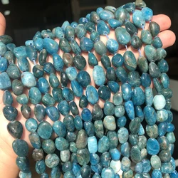 6-8mm Natural Blue Apatites Stone Beads Irregular Loose Spacer Beads for Jewellery Making Fashion Bracelet Necklace 15''