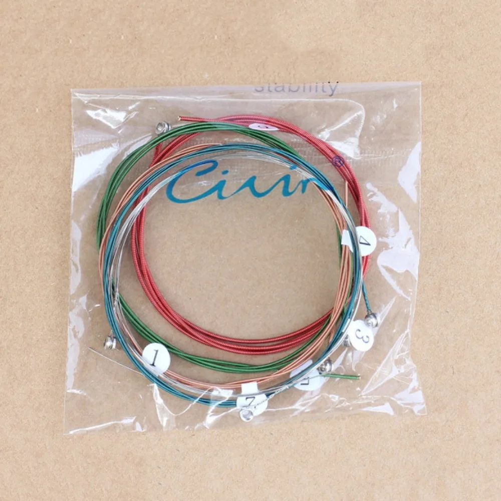 

6Pcs/Set Rainbow Acoustic Guitar Strings Guitar Strings Colorful Electric Guitar Shoulder Strap Universal Guitar Parts