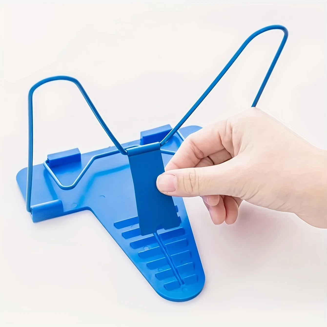 "Foldable Desktop Book Stand, Adjustable Angle Reading Holder, Portable Hands-Free Bookends for Textbook, Tablet, Cookbook, Offi view 5