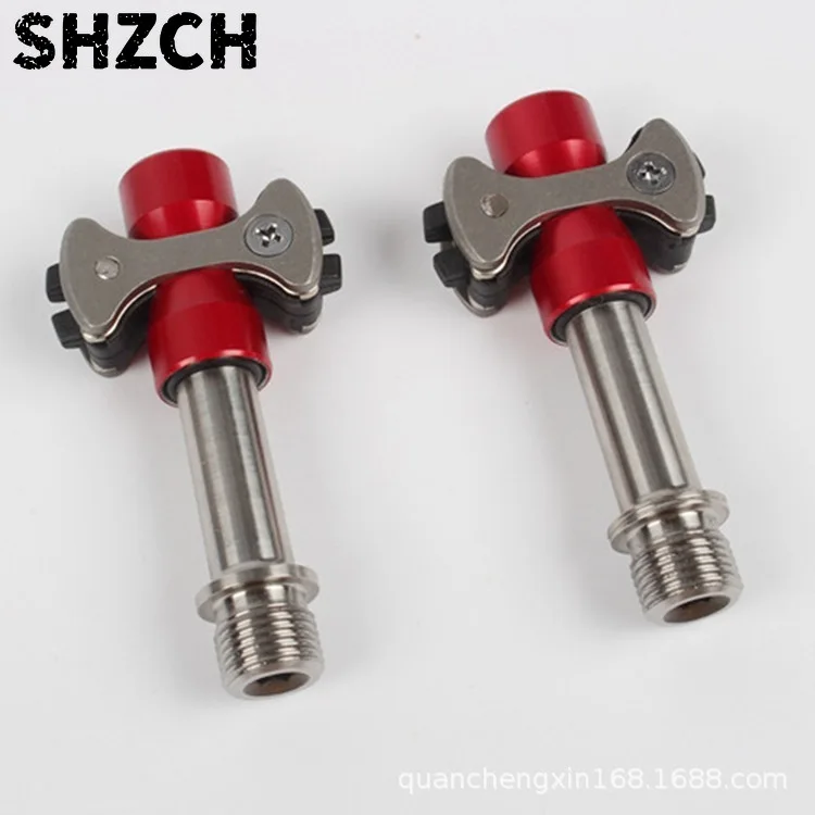 Ultralight Titanium Alloy Bicycle Clipless Pedals, Road Bike Self-Locking Pedal Set with Cleats Cycling Accessories