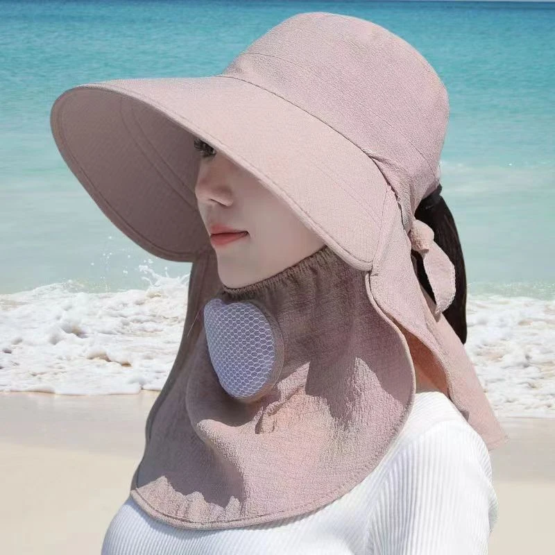 Summer Hat Women Outdoor Cycling Sunshade Face Mask Wide Brim Breathable Suncreen Sun Hats Casual Sunhat Visor Uv Protection New