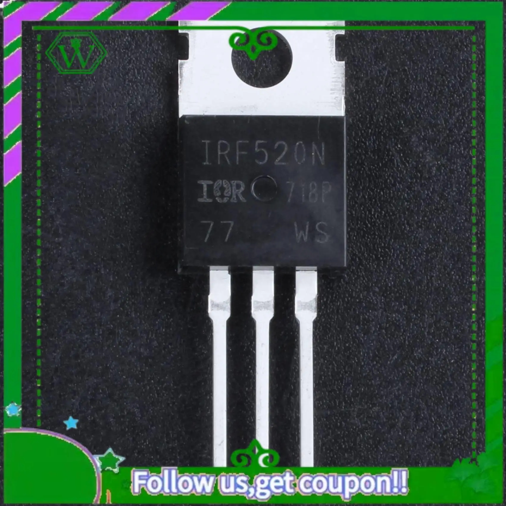 ABIK-4X 100V 9.7A N-Channel Power Pulled IR MOSFET Transistor IRF520