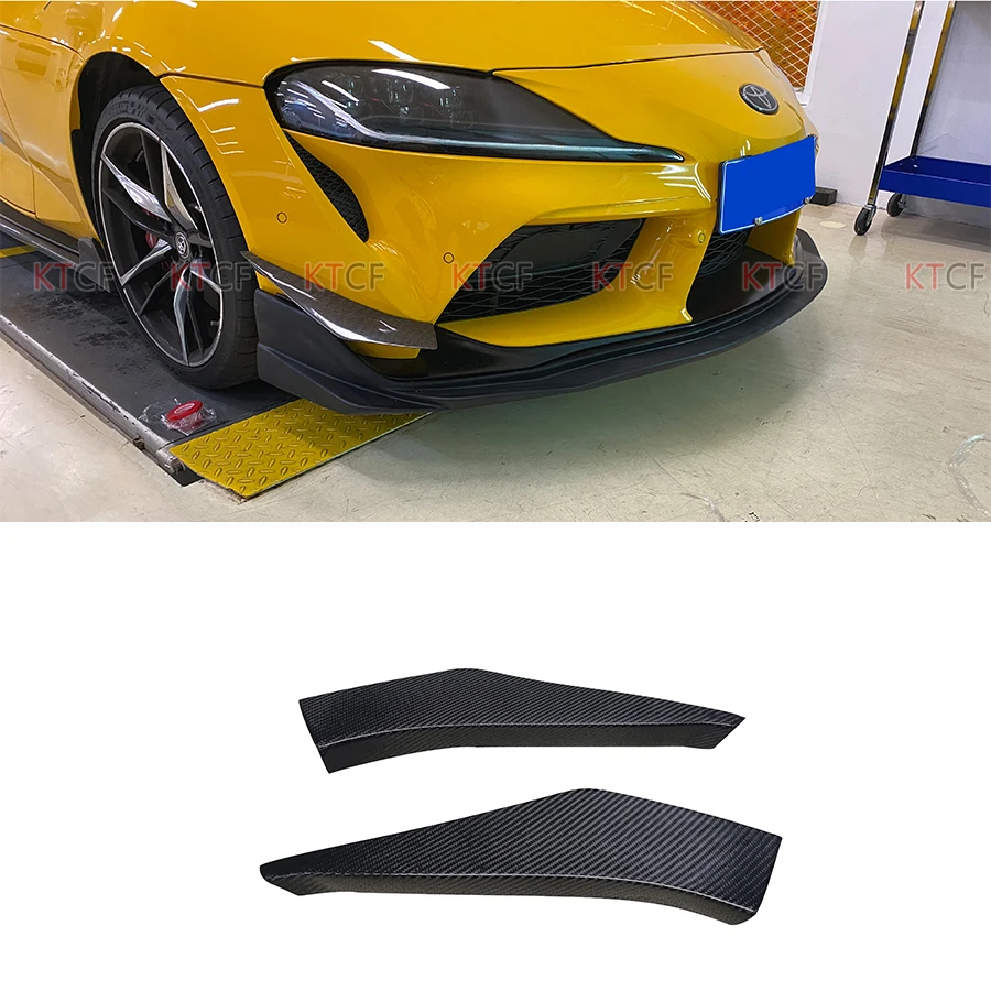 

For Toyota Supra A90 MK5 2021+ Carbon Fiber Front Splitters Canards Bumper Lip Spoiler Car Styling FRP