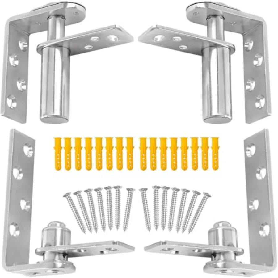 

Saloon Door Hinges Heavy Duty 304 Stainless Steel Double Swing Action Hinge Self Closing Fit for Bar Cafe Patio Doors Silver 2