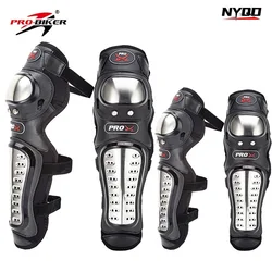 PRO-BIKER Motorcycle Knee Elbow Pads Stainless Steel Four Season Motocross Locomotive Riding Anti-drop Off-road Protective Gear