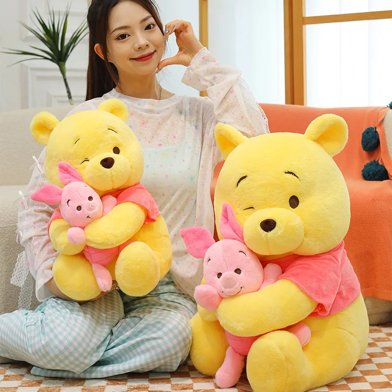 Juguetes de peluche de Winnie the Pooh de dibujos animados, lindos almohadas de Anime, muñecas The Pooh Bear Hug Piglet Pig Dolls, regalos de cumpleaños para niños