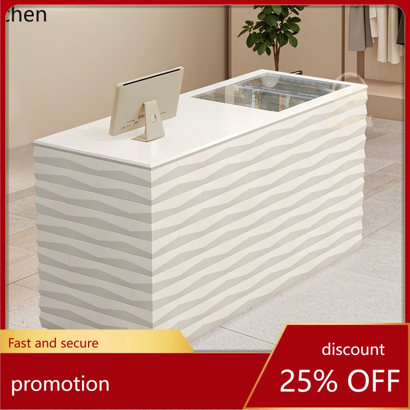HT checkout page Women's clothing store Glass display cabinet Integrated counter Company reception desk