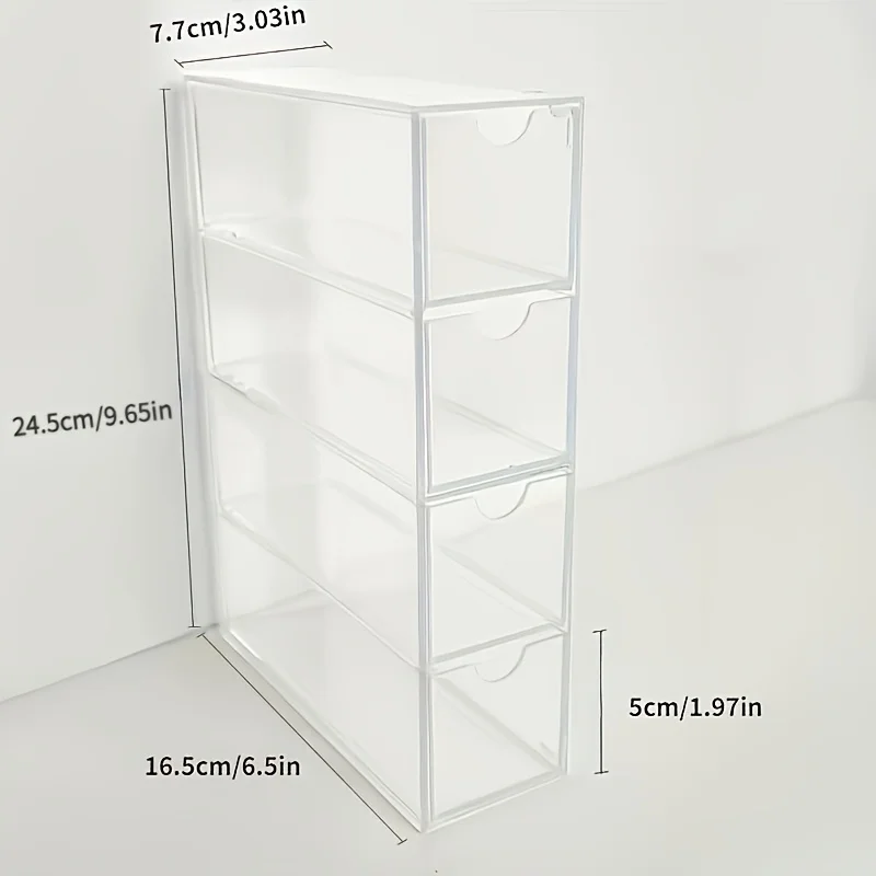 4Grids Desk Glasses Sunglasses Drawer Divider Transparent Dust-proof Overlay Cosmetics Lipstick Shelving Gift Office Supplies image 6