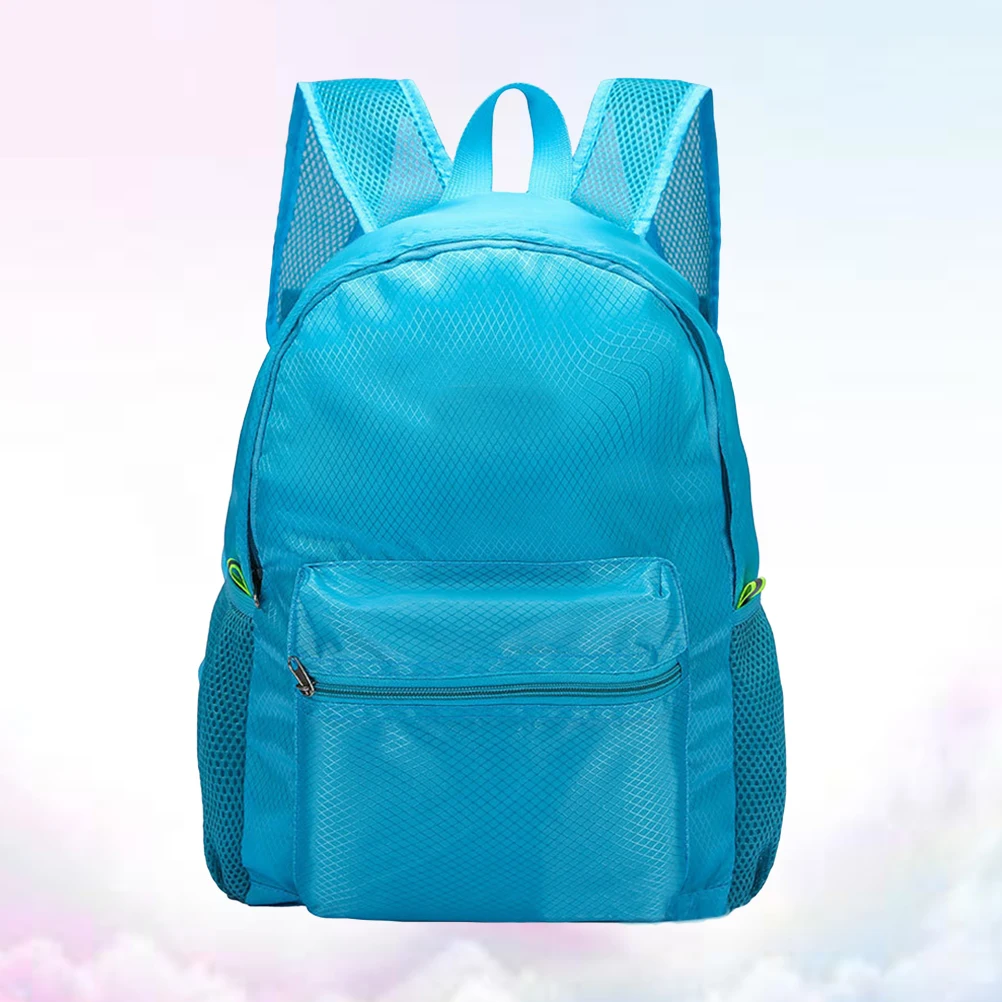 

Foldable Backpack Large Capacity Collapsible Travel Camping Waterproof Outdoor Bag Diamond Grid Hiking Solid Color