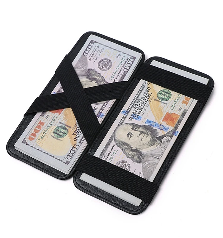 

Ultra-Thin Long Magic Wallet Men Women Ca Money Clip Korean Japanese Sle PU Leather Functional Bag EKKEMAL EKK-033