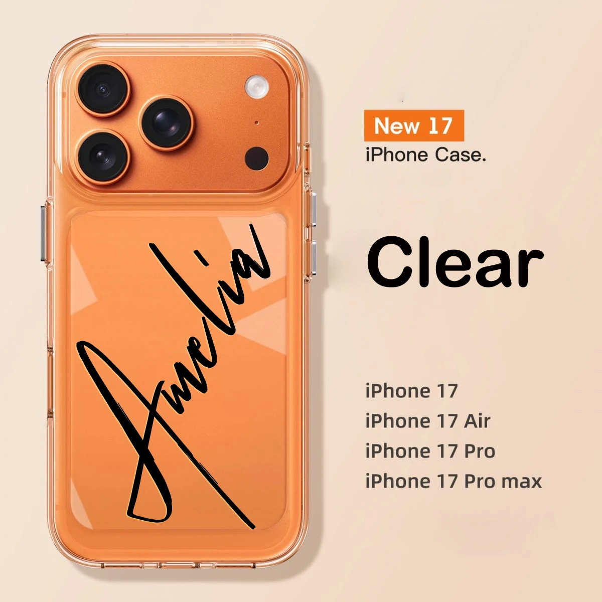 

Personalized Custom Calligraphy Design Name Phone Case for Iphone17 16 15 14 13 12 11ProMax Plus. Clear Soft Shockproof TPU case