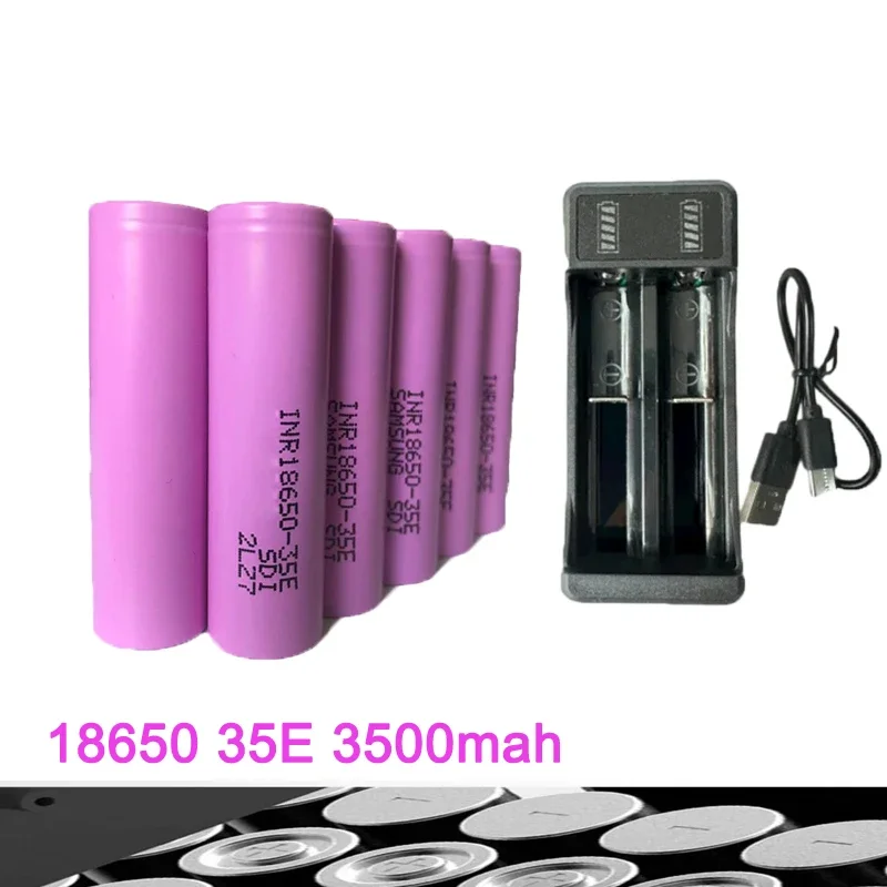 Kostenloser Versand 100% Original für 18650 3500 mAh 25A Entladung INR18650 35E 3500 mAh Li-Ion 3,7 v wiederaufladbare batterien 18650 Batterie