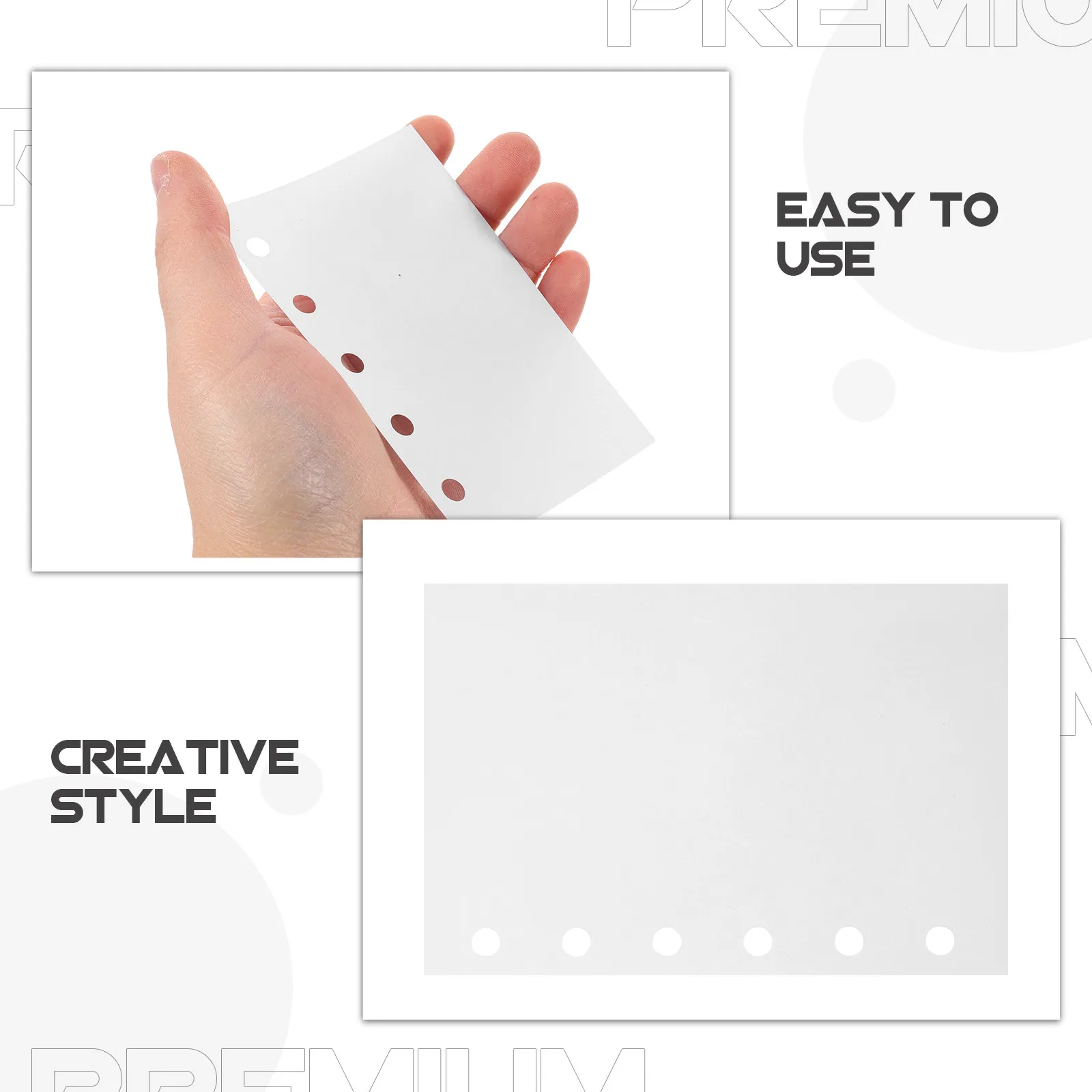100pcs Sticker Collecting Paper Notebook Refill Sticker Release Paper Ring Album Pages Blank Sided Pages for Collecting Album M5
