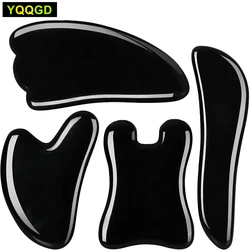 Black Obsidian Gua Sha Scraping Facial Massage Tool Natural Jade Stone Board for SPA Acupuncture Therapy Trigger Point for Body