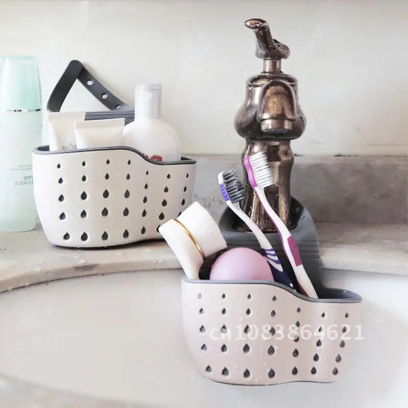 

1Pcs Kitchen Accessories Utensils Organizer Adjustable Snap Sink Soap Sponge Holder Kitchen Hanging Drain Basket Kitchen Gadgets