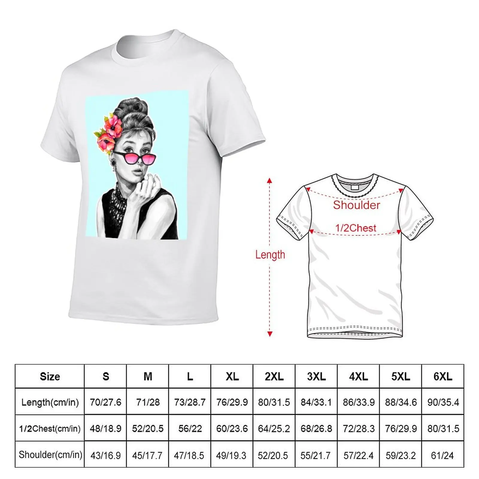 Audrey Hepburn With Flowers - 9 T-Shirt man t shirts cotton cotton t shirt pack T-Shirt
