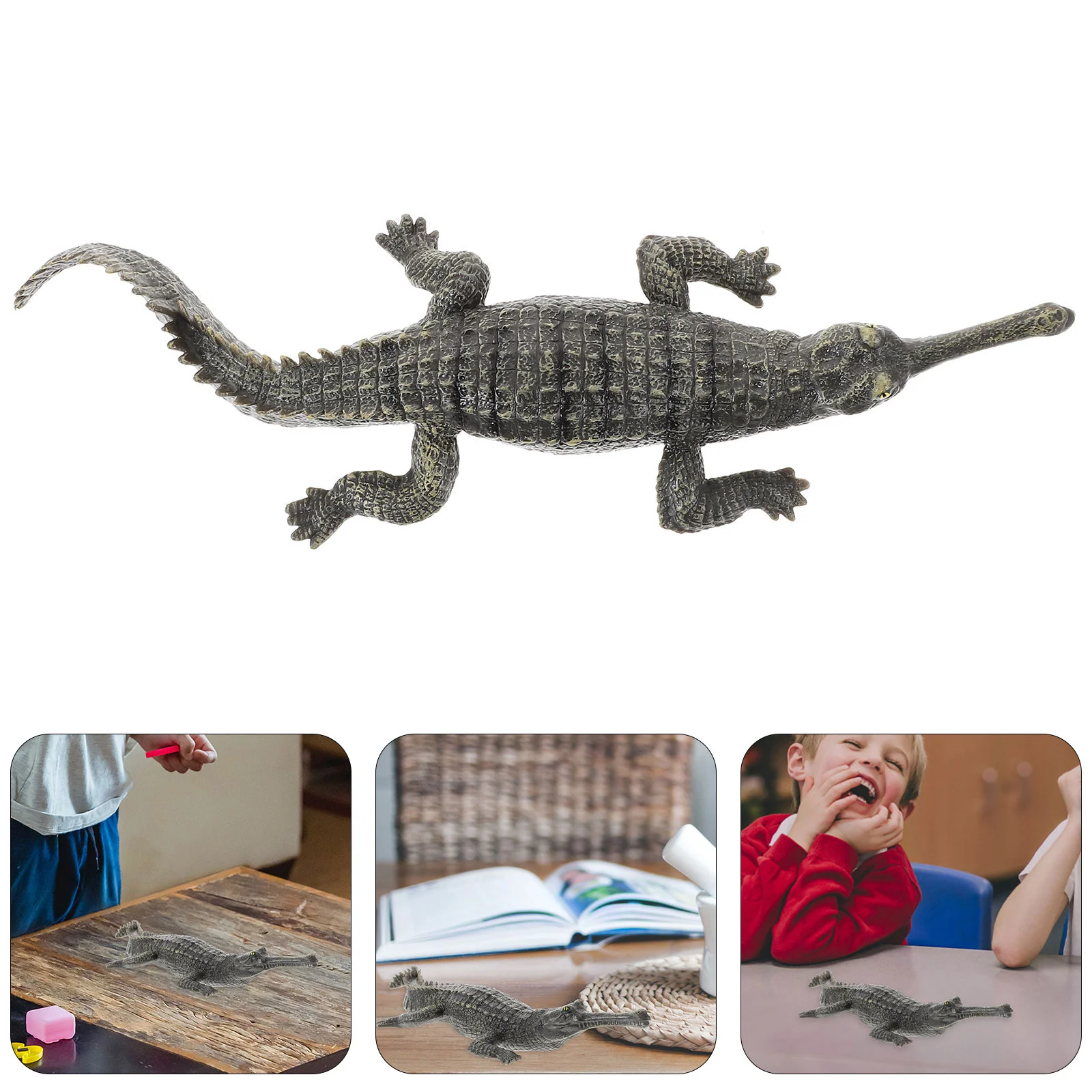 

Models Artificial Crocodile Ornament Lifelike Simulation Animal Desktop Fake Recognition Plastic Decor Figurine